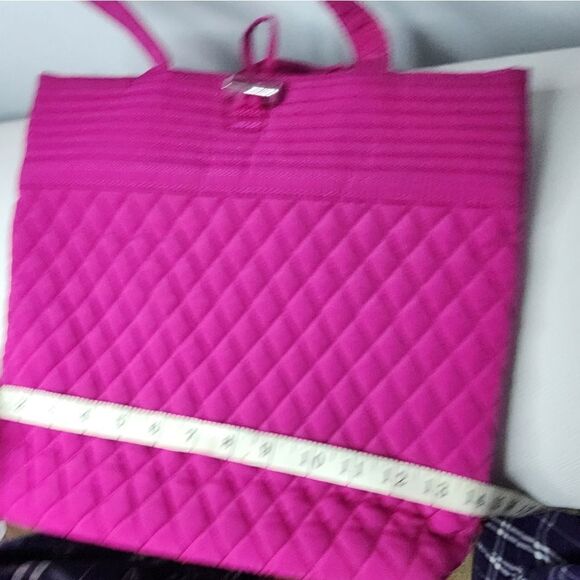 Vera Bradley Women’s Quilted Tote With Matching Coin Wallet Magenta - Picture 7 of 9